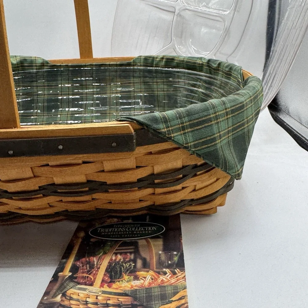 Longaberger 1998 Edition Traditions Collection Hospitality Basket w/2 Protectors